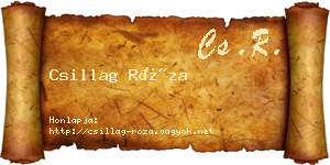 Csillag Róza névjegykártya